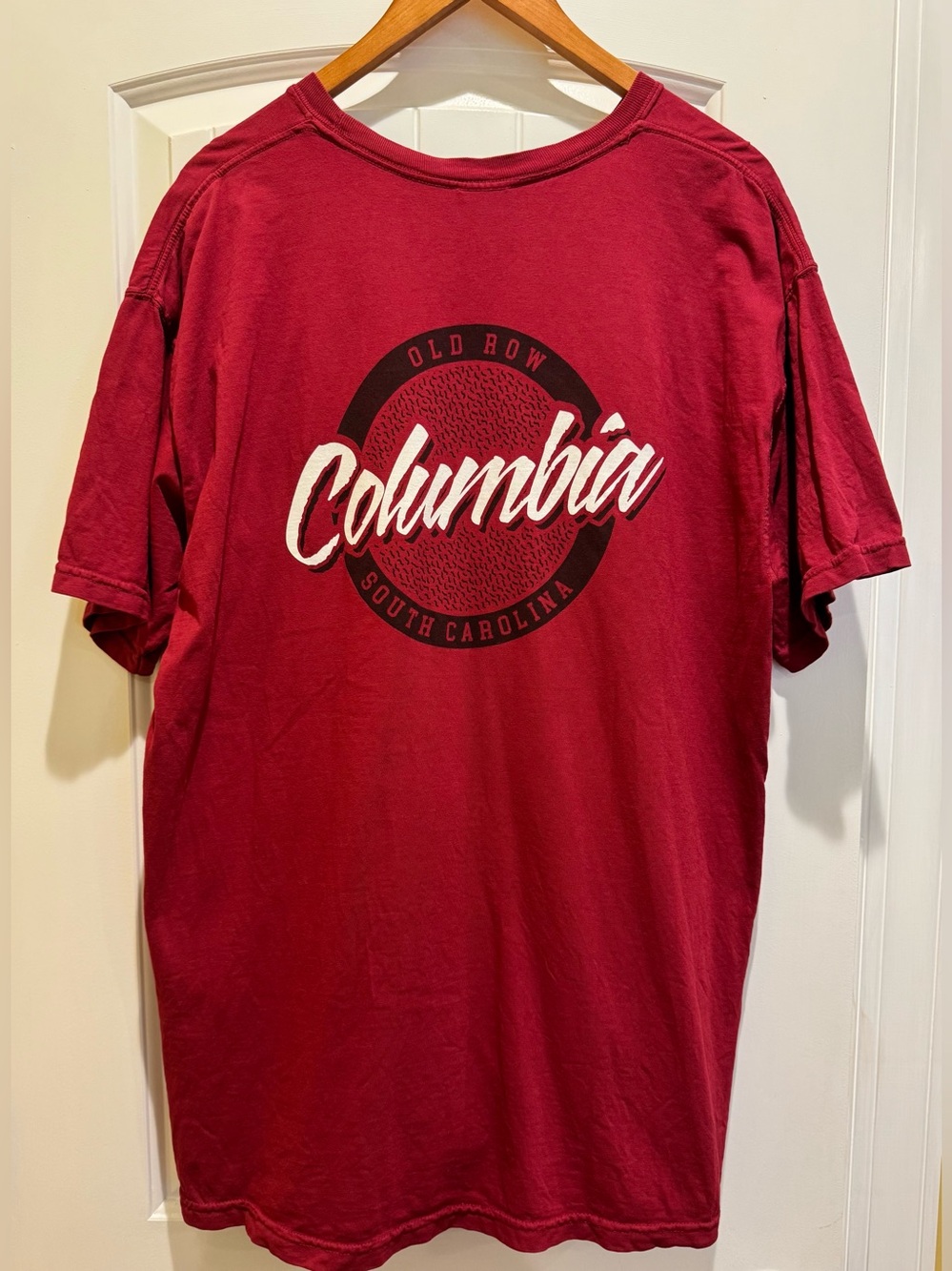 Old Row “Columbia, SC” Short Sleeve Tee Mens XL Garnet *Excellent Used Cond*